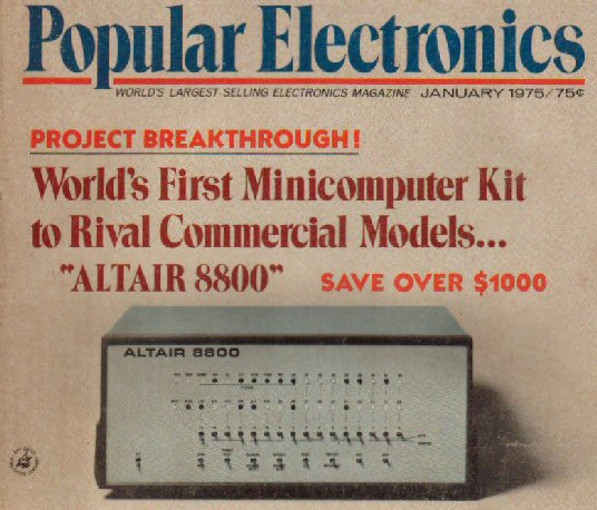 Ad for the MITS ALTAIR 8800 in Popular Electronics magazine 1975